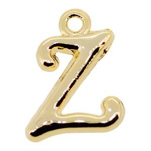アルファベット イニシャル チャーム Zの文字 ゴールドカラー メタルパーツ