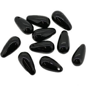 チェコしずく １０×５ｍｍ ジェット 黒 ドロップビーズ