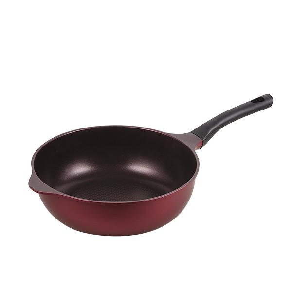 【2160円以上送料無料】パール金属　フローラ ブラウンダイヤモンドコートエンボスいため鍋28cm ...