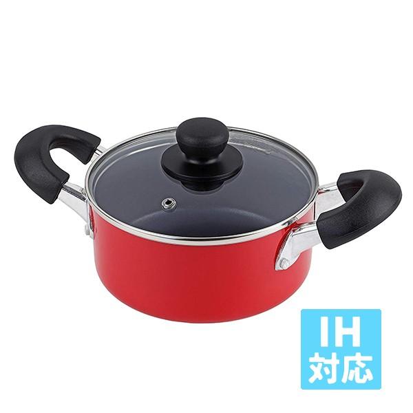 【2160円以上送料無料】パール金属　HB-4400　ジャストサイズ IH対応ふっ素加工ガラス蓋付両...