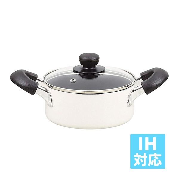 【2160円以上送料無料】パール金属　HB-4403　ジャストサイズ IH対応ふっ素加工ガラス蓋付両...
