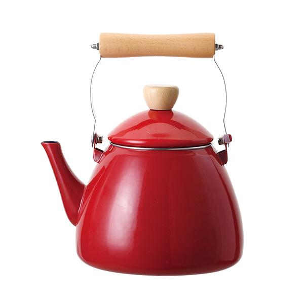 【送料無料】パール　HB-5224 クレヴィア ホーローケットル2.5L(レッド)