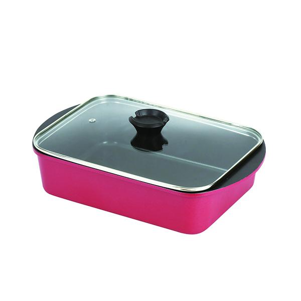 【送料無料】パール金属 HB-5992 ステイドリーム ふっ素加工IH対応ガラス蓋付角型卓上鍋29×...