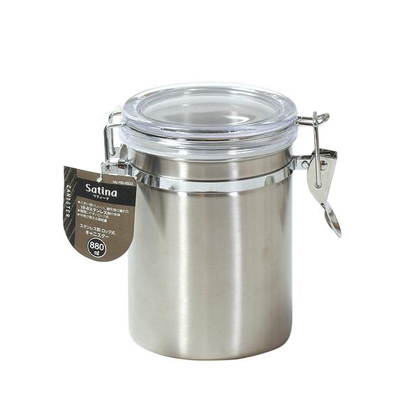 【2160円以上送料無料】パール　HB-6533 サティーナ ステンレス製ロック式キャニスター880...