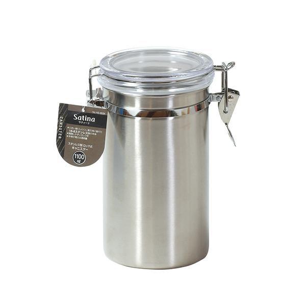 【2160円以上送料無料】パール　HB-6534 サティーナ ステンレス製ロック式キャニスター110...