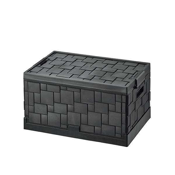 【送料無料】パール　N-7868 タイル調 折りたたみ収納BOX 55L ブラック