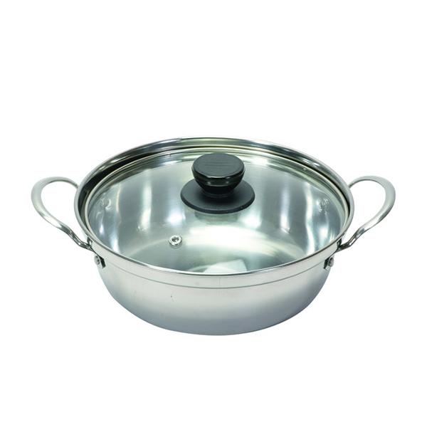 【2160円以上送料無料】パール金属 HC-42 和楽庵 ステンレス製ガラス蓋付卓上鍋18cm