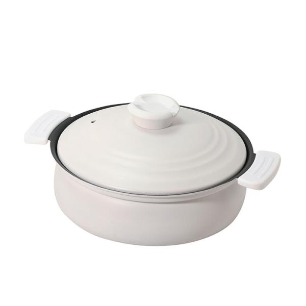 パール金属 HC-460 軽量ふっ素加工IH対応土鍋風卓上鍋20cm(ホワイト)