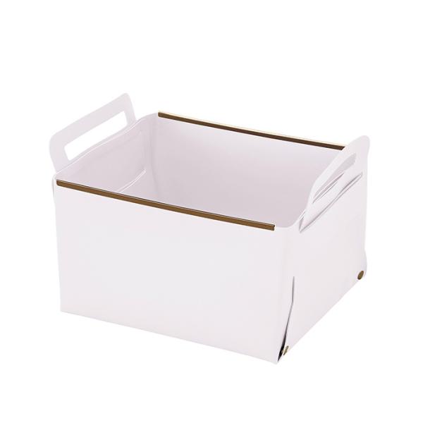 パール金属 N-7140 フェイクレザー CUBEケース L ホワイト【収納/バスケット/小物収納/...