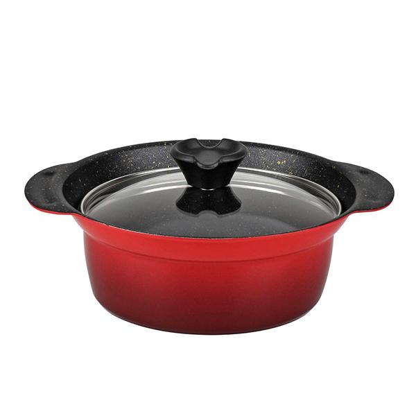 【送料無料】和平　RB-1672 紅丈膳　ＩＨ対応フチ付卓上鍋１６ｃｍ