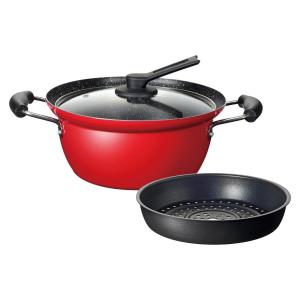 ▶両手鍋 五進印 文化鍋 24cm 蓋付き なべ 調理器具 ペイペイ対応 札幌 西野店 和平フレイズ 蒸し料理鍋 24cm IH対応 にこみーな （ ガス火 IH ih