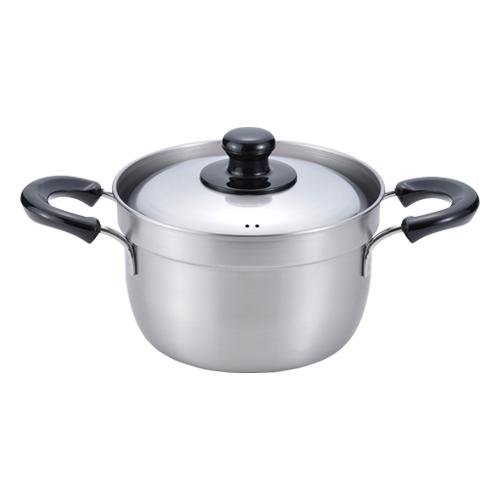 【送料無料】和平フレイズ EM-008 燕三　IHふきこぼれにくい両手鍋18cm