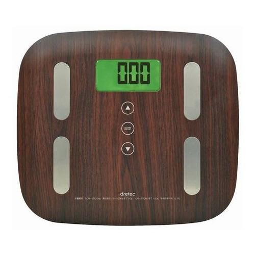 【2160円以上送料無料】 ドリテック 木目調　体重体組成計　ダークウッド BS-244　DW
