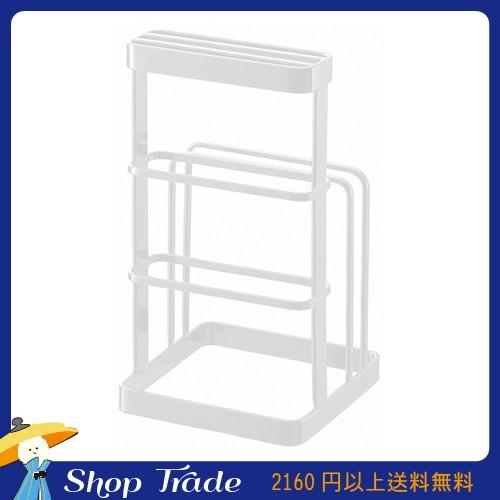 【2160円以上送料無料】 カッティングボード＆ナイフスタンド　タワー　ホワイト　まな板スタンド