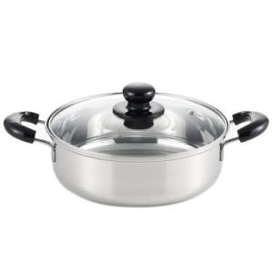 ヨシカワ IH対応 クック ルック ステンレス浅型両手鍋24cm SJ2186
