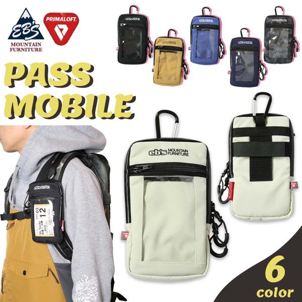 25/26 スノー eb's エビス パスケース パスモバイル カラビナ 防水 スノボ スキー ユニ...