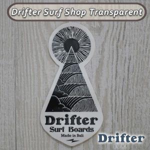 DRIFTER surf shop & cafe ドリフター サーフショップアンドカフェ ステッカー シール モノクロ ブラック バリ島 BALI 海 サーフィン プレゼント ギフト
