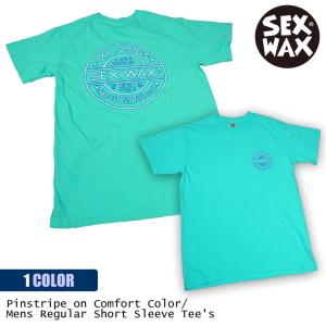 SEXWAX セックスワックス Tシャツ Pinstripe on Comfort Color Mens Regular Short Sleeve Tee's 半袖 ロゴ スカイブルー メンズ 品番 0101313000207 日本正規品｜stradiy