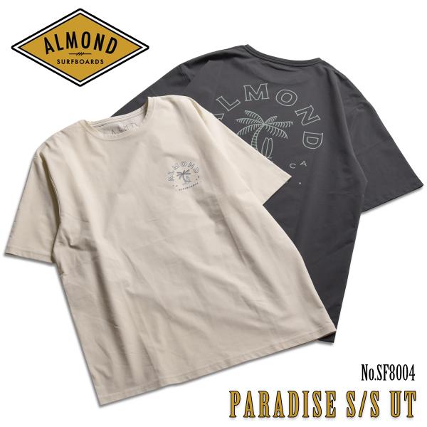 25 Almond アーモンドサーフボードデザイン 半袖ラッシュガード ラッシュ Tシャツ 水陸両用...
