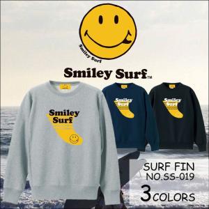 Smiley Surf スマイリーサーフ トレーナー Surf Fin サーフフィン スウェット 裏起毛 2017/2018年秋冬新作 12.7oz Super Heavy Weight Sweat 品番 SS-019｜stradiy