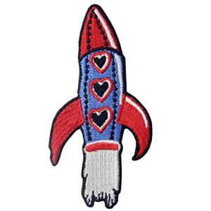 ロケットスペースシャトル刺繍のバッジのアイロン付けまたは縫い付けるワッペン｜strageriku