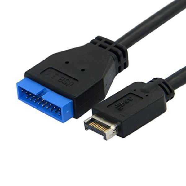Cablecc USB 3.1 フロントパネルヘッダー USB 3.0 20ピンヘッダー延長ケーブル...