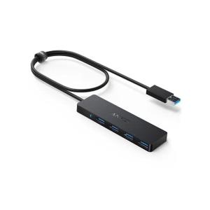 Anker USB3.0 ウルトラスリム 4ポートハブ, USB ハブ 60cm ケーブル バスパワー 軽量 コンパクト MacBook /