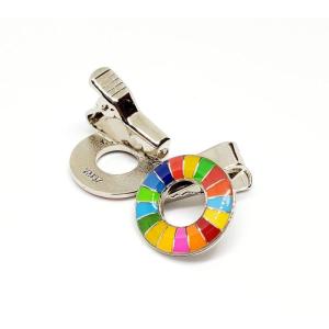 SDGsクリップ式小さめ20mmSDGs バッジ（2個セット）生地が痛まない挟むタイプ