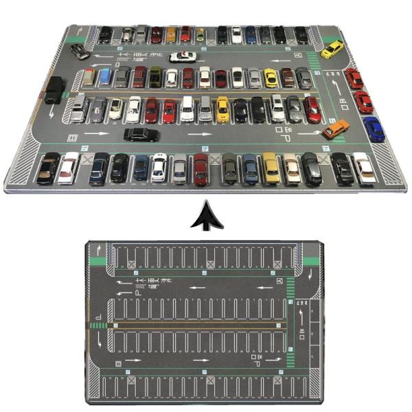 1/64駐車場マットモデル車のシーンディスプレイ大型ガレージ玩具マウスパッドサイズD