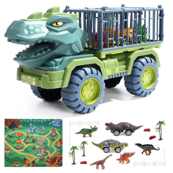 Cute Stone 車おもちゃ 恐竜おもちゃ トラックセット DIYカー ミニカーセット 恐竜フィ...