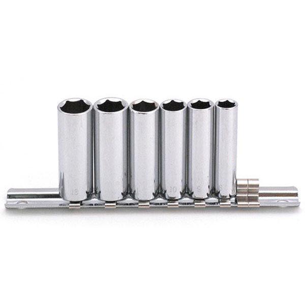 ディープソケットセット 6ピース 差込角1/4"(6.3mm) 永久保証 STRAIGHT/10-1...