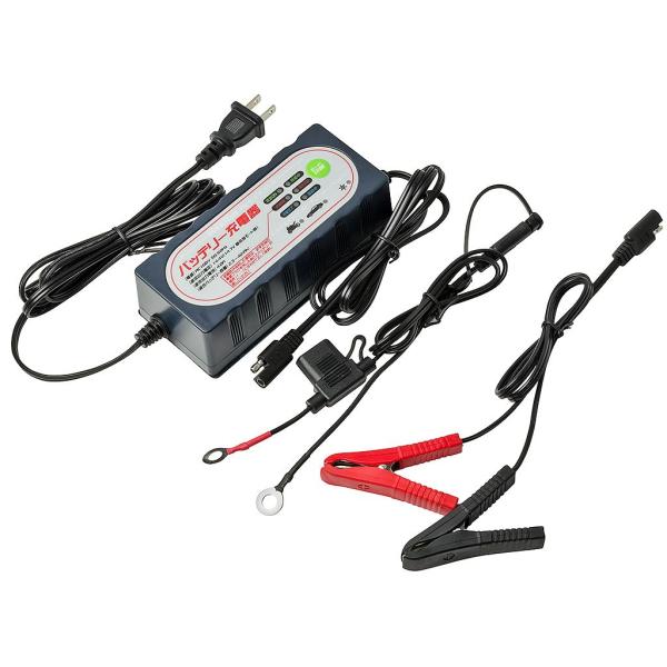 バッテリー充電器 バイク・自動車兼用 フルオート充電/サルフェーション解消機能付き STRAIGHT...