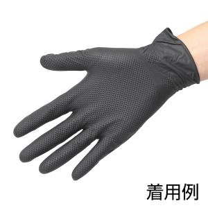 【在庫限り】スーパーグリップグローブ ブラック M (ULTIMATE-GRIP 使い捨てニトリルゴム手袋) STRAIGHT/36-807 (STRAIGHT/ストレート)