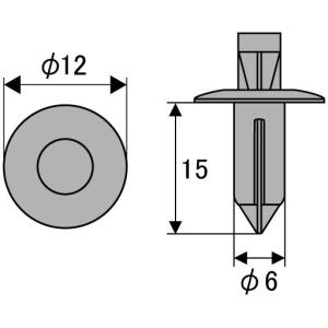 プッシュリベット ヤマハ系 6mm 90269...の詳細画像1