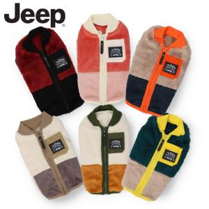 Jeep(R) ジッパー ボア ベスト 冬服 ペット服 犬服 ボアベスト ダックス ペット用品 ジープ 車 公式ライセンス Zipper Boa Vest｜strangely