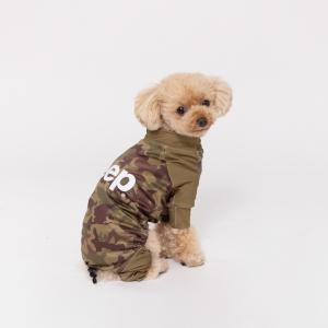 犬服 Jeep(R) ラッシュガード ロンパース 小型犬用 ブラック 迷彩 ウェットスーツ 水遊び ペット服 ダックス ペット用品 ジープ 公式ライセンスアイテム｜strangely