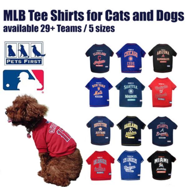 MLB メジャーリーグ オフィシャル ライセンス ペット用 ユニフォーム Tシャツ チームロゴ A-...