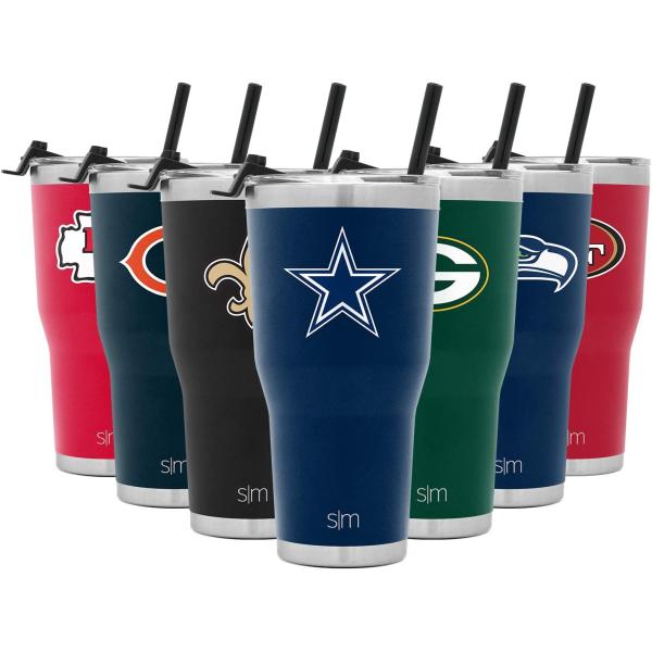 シンプルモダン NFLオフィシャルライセンス クルーザータンブラー フタ&amp;ストロー付き 大容量 保温...