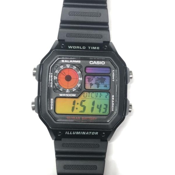 カシオ 腕時計 カシオ  AE1200WH-1A　画面カスタム　MOD 単色　グラデーション