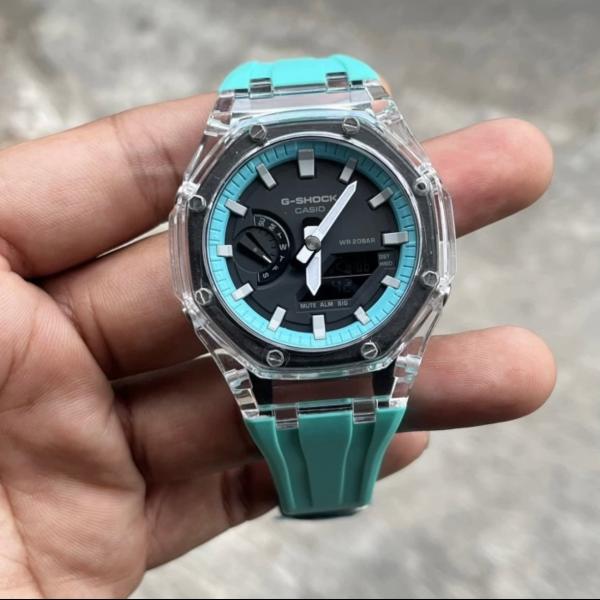 G-shock GA-2100-1A カシオーク　ステンレスケース 　ラバーストラップ 　メンズ　時...