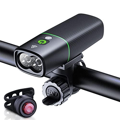 KEWISI 自転車 ライト 光センサー搭載 大容量2600mAh 1200ルーメン USB充電式 ...