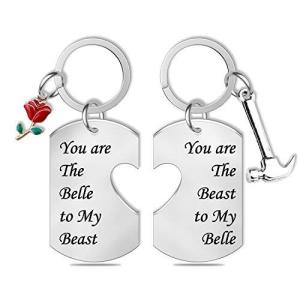 G-Ahora You're The Belle to My Beast カップルキーチェーン 美女と野獣に触発されたギフト (Belle Beast