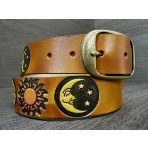 メンズセレクト エンボス レザー ベルト（ ファイアーパターン