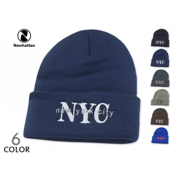 NEWHATTAN【ニューハッタン】ACRYLIC NYC EMB KNITCAP ニューヨークシテ...