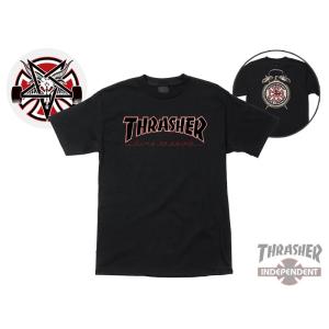 INDEPENDENT×THRASHER【インディペンデント×スラッシャー】TTG T-SHIRTS BLACK Tシャツ ブラック 16897 [SKATE SK8]｜stream-hat