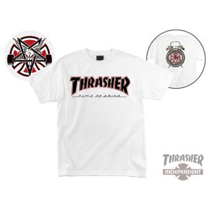 INDEPENDENT×THRASHER【インディペンデント×スラッシャー】TTG T-SHIRTS WHITE Tシャツ ホワイト 16897 [SK8 スケボー]　｜stream-hat