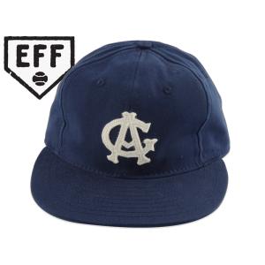 EBBETS FIELD FLANNELS COTTON BALLCAP CHICAGO AMERICAN GIANTS 1927 NAVY エベッツフィールドフランネルズ コットン ボールキャップ ネイビー 21356｜stream-hat