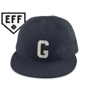 EBBETS FIELD FLANNELS COTTON BALLCAP HOMESTEAD GRAYS 1945 BLACK エベッツフィールドフランネルズ コットン ボールキャップ ブラック 19175｜stream-hat