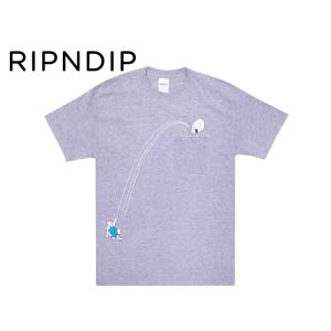 RIPNDIP【リップンディップ】Hoops Pocket T-shirts Hather Grey ポケットTシャツ ヘザーグレー 19220｜stream-hat