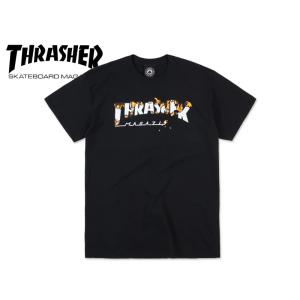 THRASHER【スラッシャー】INTRO BURNER T-SHIRT BLACK バーナー Tシャツ ブラック 19791｜stream-hat